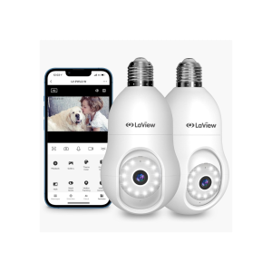 LaView 4MP Bulb Security Camera 2.4GHz,360° 2K Security Cameras Wireless